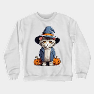 Sweet Halloween Kitten Crewneck Sweatshirt